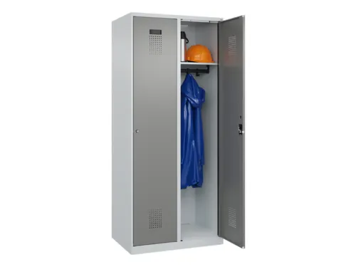 locker,HxBxD 1850x800x500mm,2vak,vak B 400mm,cil.-slot,staand op vloer