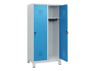 schoollocker,HxBxD 1630x800x500mm,2vak,vak B 400mm,draaigrendel,voeten - 1