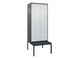 PBM-locker met bank,HxBxD 2120x800x815mm,2vak,vak B 400mm,cil.-slot