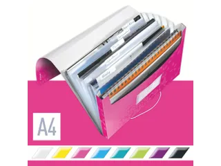 Sorteermap Leitz Wow Pp A4 6 Vaks Roze - 2