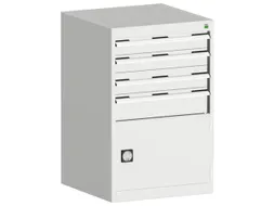 ladekast HxBxD 1000x650x525mm 4laden romp RAL7035 front RAL7035