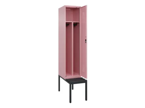 locker met bank,voor scheiding van kleding,HxBxD 2120x400x815mm,1vak