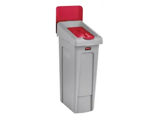 Deksel Rubbermaid Slim Jim Recyclestation gesloten rood - 3