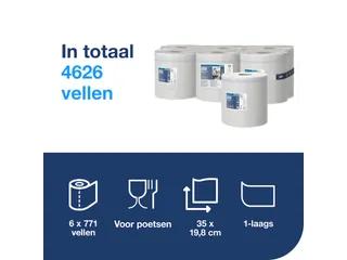 Poetspapier Tork M2 Advanced 1-laags 270m wit 473254 - 8