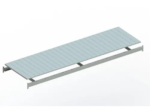 legbord van plaatstaal,v. breedvakstelling,BxD 2600x800mm,vakl. 490kg