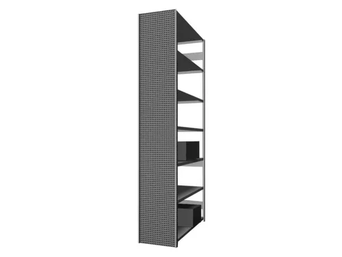 zijwand,v. inhaakstelling,HxD 3000x500mm,staal,RAL7035,perforatieplaat