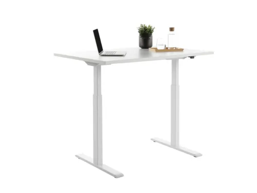 Elektrisch ihv bureau,HxBxD 700-1200x1200x800mm,blad wit,T-voet wit