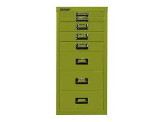 kantoor-ladekast HxBxD 590x279x380mm 8 laden romp + front groen staal - 2