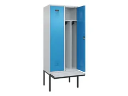 locker met bank,voor scheiding van kleding,HxBxD 2120x800x815mm,2vak