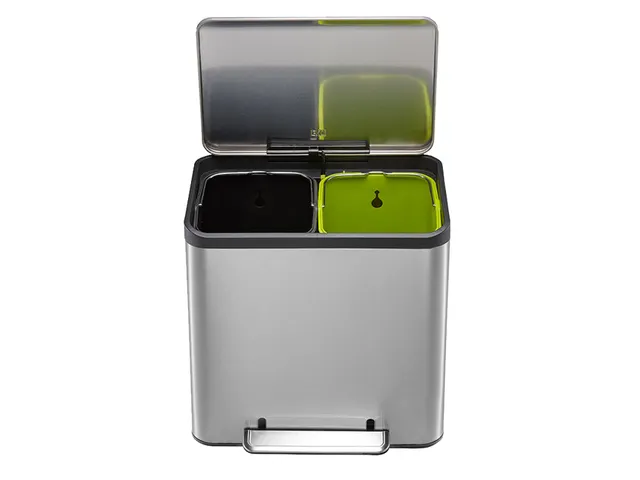 Afvalbak EKO EcoCasa Recycler pedaalemmer 15+15 liter RVS