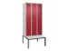 locker met bank,voor scheiding van kleding,HxBxD 2120x900x815mm,3vak