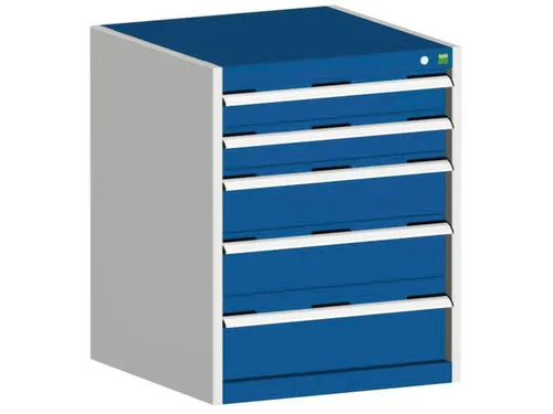 ladekast HxBxD 800x650x525mm 5laden romp RAL7035 front RAL5010