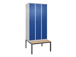 Dekenkist Classic+ 3 vakken 30cm 212x90x81.5cm Lichtgrijs/Blauw