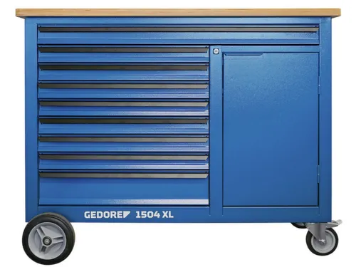 1504 XL 1710 Werkbank met rollen 1,25m breed