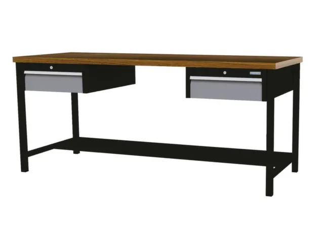 werkbank,HxBxD 860x2000x750mm,onderstel RAL9005,fronten RAL7040