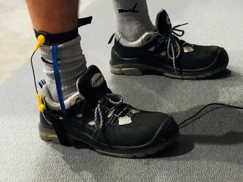 ESD hielband,v. antivermoeidheidsmat,zwart/geel