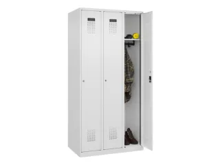 locker,HxBxD 1850x900x500mm,3vak,vak B 300mm,cil.-slot,staand op vloer - 1