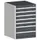 ladekast HxBxD 900x650x525mm 7laden romp RAL7035 front RAL7016