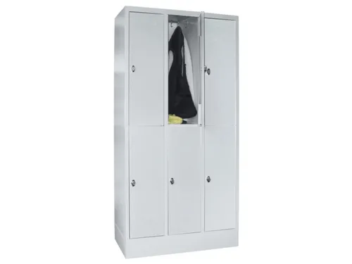 lockerkast,RAL 7035,HxBxD 1850x900x500mm,3x2vakken,vak B 300mm
