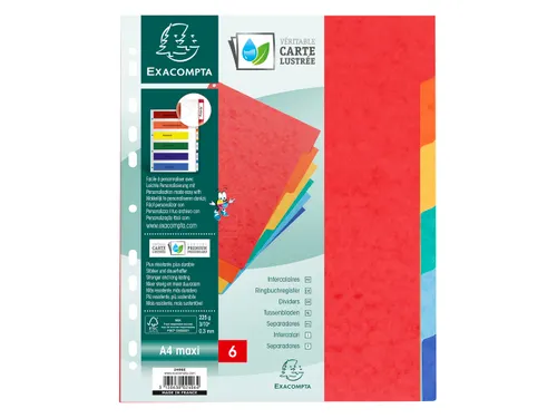 Tabbladen glanskarton 225g 6 tabs - A4 max