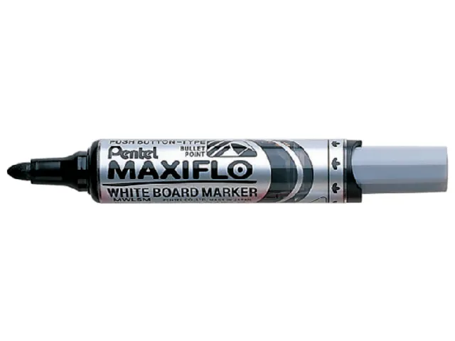 Viltstift Pentel MWL5M Maxiflo whiteboard zwart 3mm
