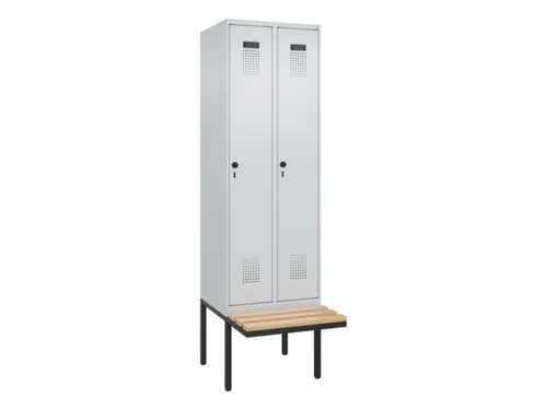 locker met bank,voor scheiding van kleding,HxBxD 2120x600x815mm,2vak