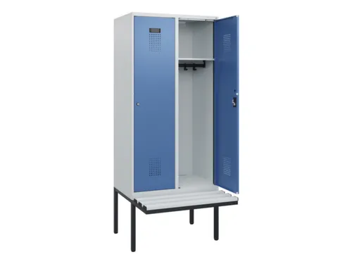 locker met bank,HxBxD 1950x800x815mm,2vak,vak B 400mm,cilinderslot