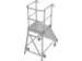 bordestrap,verrijdbaar,bordes H 1,2m,5treden,aluminium,4zwenkwielen