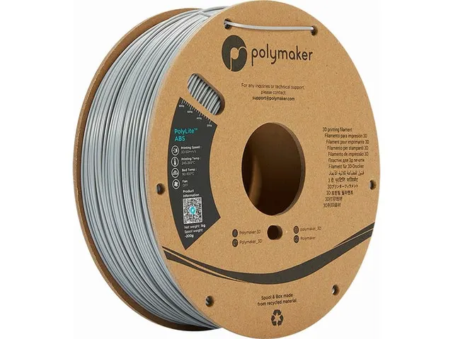 Polymaker PolyLite ABS filament 1,75 mm Grijs 1kg
