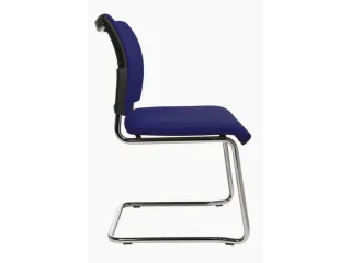Bezoekersstoel Donkerblauw Stof Zitting 450x480x450mm Sledeframe - 4