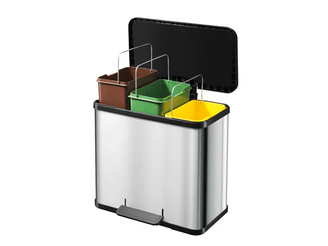 Öko Trio Plus 3x11 Liter Hailo Rvs Zwart