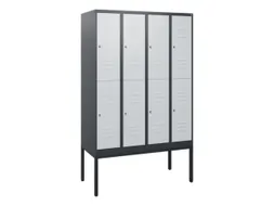 dubbeldekse locker,HxBxD 1950x1200x500mm,4x2vak.,vak B 300mm,cil.-slot