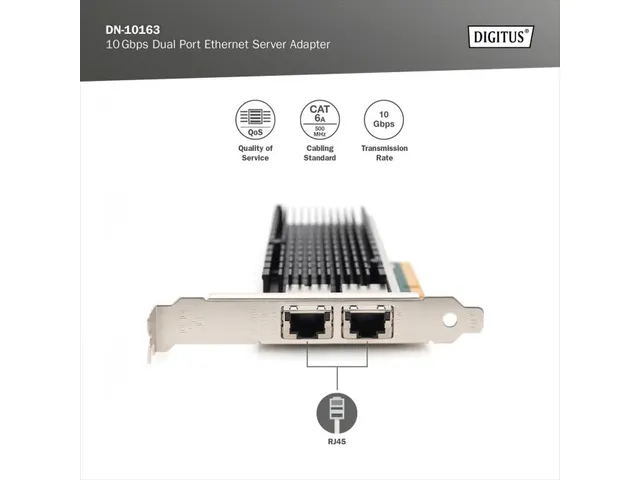 2-poorts 10 Gigabit Ethernet-netwerkkaart RJ45 PCI Express Intel-chips