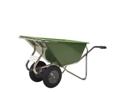 aluminium kruiwagen,160l,HxBxD 800x680x1600mm,PP-bak,groen,aluminium