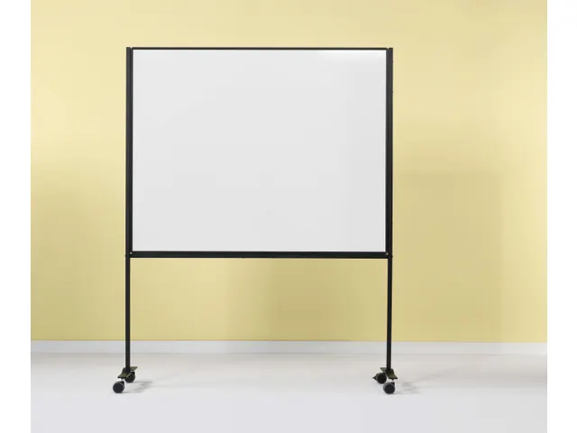 Verrijdbaar Whiteboard Workboard 120x150cm Emaille zwart profiel