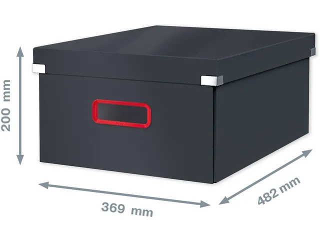 Cosy Click & Store grote opbergdoos grijs 85% gerecycled karton