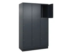 lockerkast,HxBxD 1950x1200x500mm,3x3vakken,vak B 400mm,cil.-slot