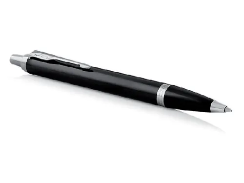 Balpen Parker IM Black Lacquer CT Medium Blauwe inkt
