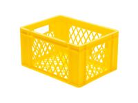 Euronorm-stapelbak 19l 210x400x300mm Wanden/bodem Opengewerkt Geel