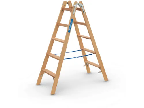 trapladder,beide zijden,2x5sporten,balk L 1,53m,2-dlg.,naaldhout