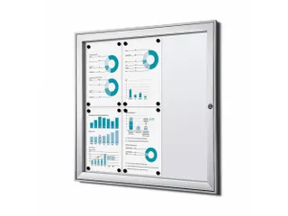 Vergrendelbaar Muurvitrine Indoor/Outdoor Brandwerend 6xA4 Zilver - 1