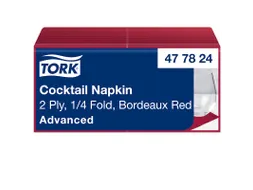 Tork 477824 Cocktailservet Advanced Bordeaux 24x24cm
