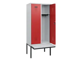 locker met bank,HxBxD 1950x800x815mm,2vak,vak B 400mm,cilinderslot - 1