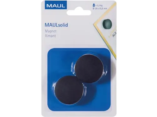 magneet Solid 38 mm trekkracht 25 kg 2 stuks zwart