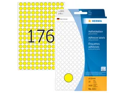 HERMA 2211 Multipurpose etiketten Rond 8mm Geel 5632 stuks