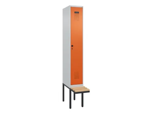 locker met bank,HxBxD 2120x300x815mm,1vak,vak B 300mm,draaigrendel
