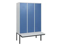 locker met bank,HxBxD 1950x1200x815mm,3vak,vak B 400mm,cil.-slot