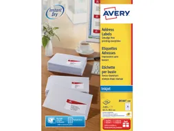 inkjetetiket Avery 63,5x38,1mm wit 100 vel 21 etiketten per vel