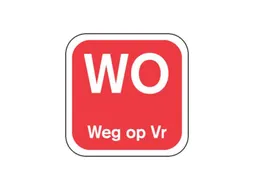 Label WO weg op VR Rood Afwasbaar d oos 1.000st