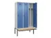 locker met bank,voor scheiding van kleding,HxBxD 2120x1200x815mm,3vak